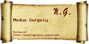 Medus Gergely névjegykártya